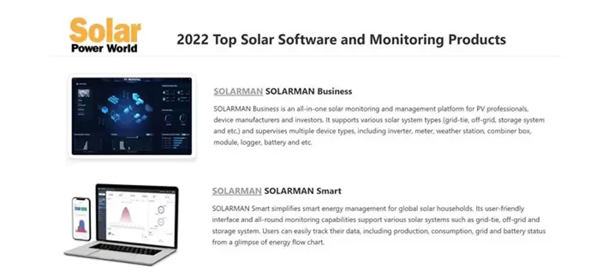 2022 top solární software a monitorovací produkty
